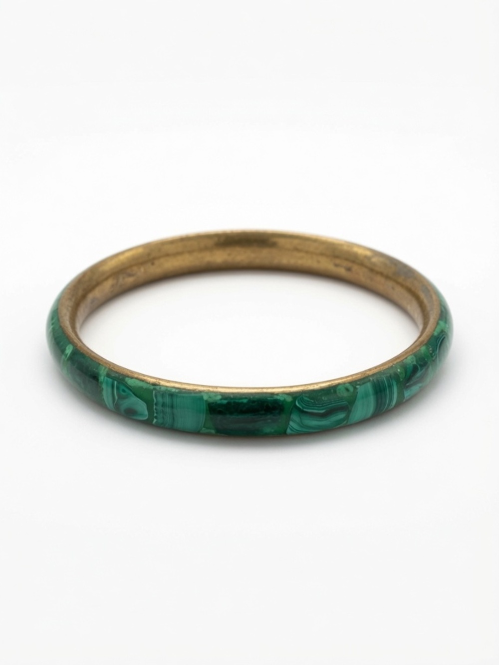African Malachite Inlay Bangle from Nairobi